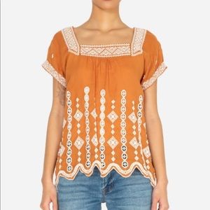 Johnny was Federica Embroidered Top